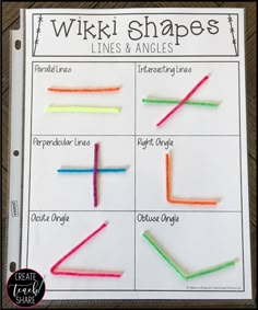 the four different types of wiki shapes are shown in this printable activity sheet