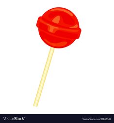 a red lollipop on a white background