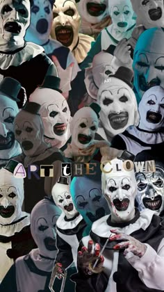 several clowns with different facial expressions are shown in this collage from the movie it's showtime