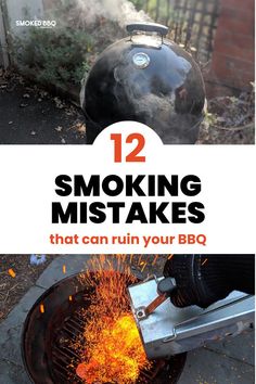 Two image collage of a smoker on the top and a charcoal chimney starter with lit charcoal on the bottom Smokers Recipes, Smoker Grill Recipes, Bbq Smoker Recipes, Bbq Pitmasters, Barbecue Smoker, Bbq Hacks, Charcoal Smoker, Meat Smoker