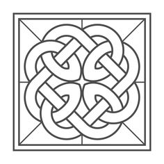 a celtic knot design in black and white