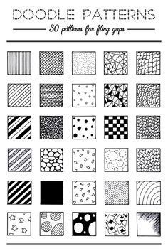 doodle patterns book with black and white images