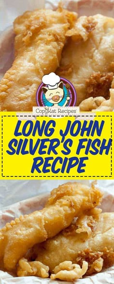 the long john silver fish recipe is shown in this ad for cookin'pot pies