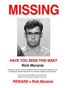 the missing poster is shown in red and white