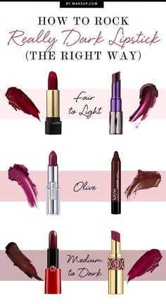 The season for dark lipstick is fast approaching! While dark lipstick shades can be tough to wear, there are ways to make this seasonal statement work for you. Here’s how! Red Lipstick Tips, Dark Lipstick Shades, Bright Pink Lipsticks, Dark Lips, Pink Lipstick