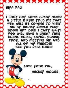 a mickey mouse birthday card with the words i just got some great news