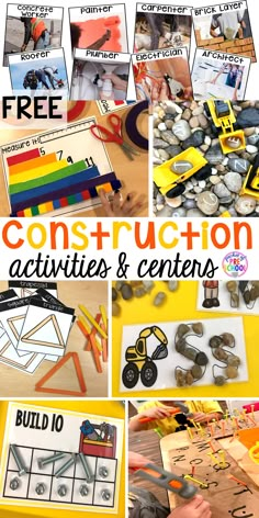 construction activities and centers for kids to play with