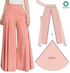 a woman's pants and top sewing pattern with the bottom cut out to show the waist