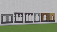 a row of different types of doors in minecraft with text overlaying the image