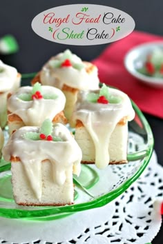 small pieces of cake on a glass plate