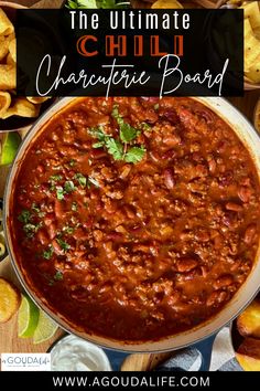 the ultimate chili charouie board with text overlay