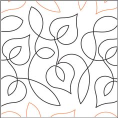 an image of a quilting pattern with leaves on the front and bottom half of it