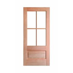 an open wooden door on a white background