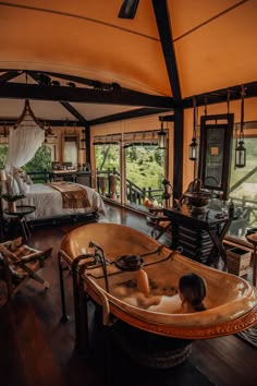 an instagram photo of someone relaxing in the jacuzzi at their hotel room