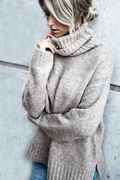 Knitwear | Oversized knits, jumpers, cardigans | Luulla Turtle Neck Outfit Fall, Turtle Neck Outfit, Winter Jumpers, Solid Color Sweater, Oversized Turtleneck, Ladies Turtleneck Sweaters, Womens Turtleneck, Outfit Fall, Clothes Women