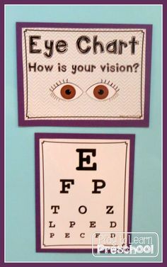 two eye chart signs with the words eye chart and how is your vision?