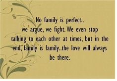 a quote on family is perfect