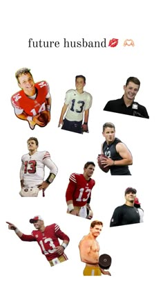 a collage of football players with the words, future husband and other names on them