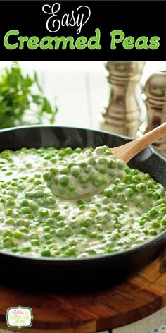 Creamed Peas Recipe Pea Sides, Easy Creamed Peas Recipe, Cream Peas Recipe, Creamed Peas Using Canned Peas, Peas In Cream Sauce, Easy Creamed Peas, Best Frozen Peas Recipe, Cooking Frozen Peas, Peas Side Dish Frozen