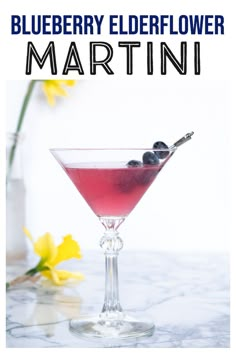 Martini Ideas, Drinks With Elderflower Liquor, Elderflower Gin And Tonic, Gin And Elderflower Martini, Lychee Elderflower Martini, Cocktails With Elderflower Liquer, Elderflower Martini, Blueberry Martini, Elderflower Recipes