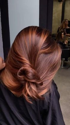 Highlighted Red Hair, Caramel Brunette, Hair Done, Hair Color And Cut, Auburn Hair, Beautiful Nail Designs