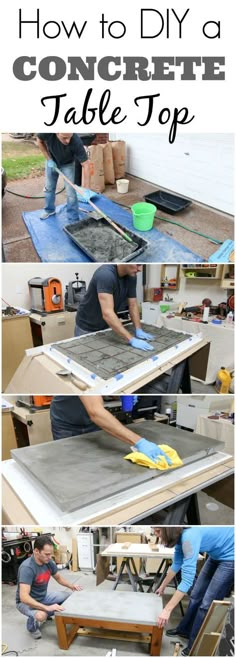 how to diy a concrete table top