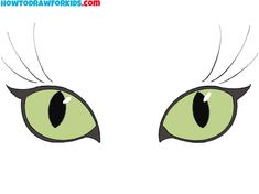 an eye with long eyelashes and green eyes is shown in this drawing lesson for kids