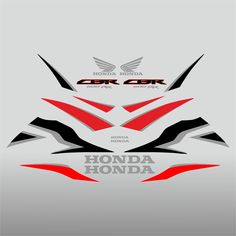 the honda logo is shown in red, white and black on this motorcycle decal