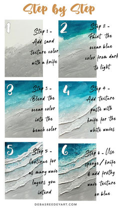 step by step instructions on how to paint an ocean painting