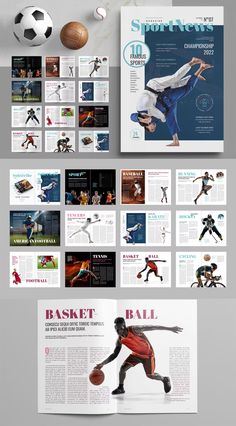 an image of sports brochure templates with photoshopped images and text