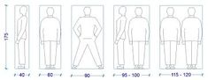 an image of men's and women's clothing sizes chart for the body