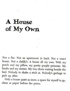 an open book with the words a house of my own