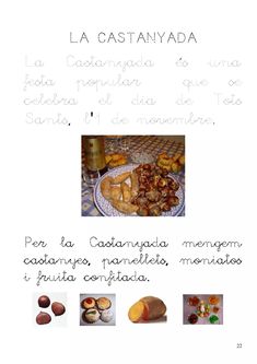 an image of food on a plate with the words la castanydada written in spanish