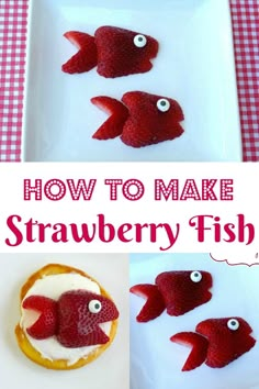 how to make strawberries fish for the kids's birthday party or baby shower