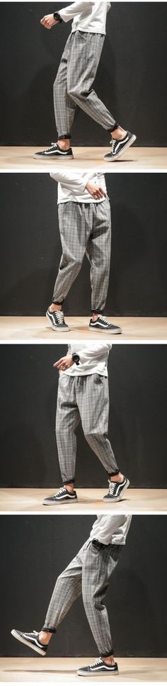 FREE SHIPPING Japanese Streerwear Plaid Pants JKP4599 Casual Cotton Plaid Pants, Casual Plaid Cotton Pants, Casual Plaid Bottoms With Relaxed Fit, Casual Plaid Pants For Spring, Casual Plaid Bottoms With Elastic Waistband, Casual Plaid Bottoms With Pockets, Plaid Bottoms For Fall Streetwear, Plaid Cotton Pants For Streetwear, Casual Fitted Gray Pants