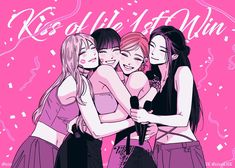 three girls hugging each other with the words rise of life win in front of them