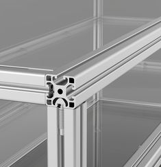 an angled view of a metal frame with two screws on the top and bottom