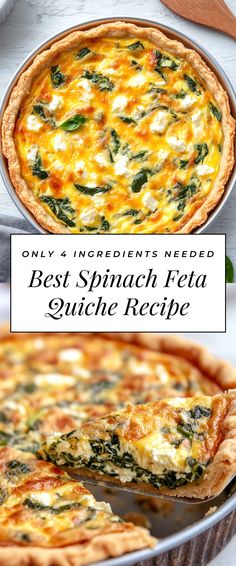 Image for Best Spinach Feta Quiche Recipe Brunch With Friends, 4 Ingredients