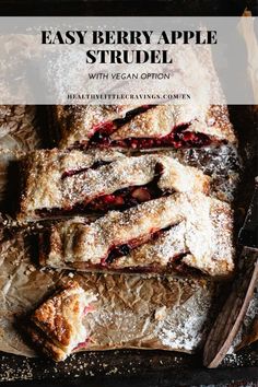 easy berry apple strudel with vegan option