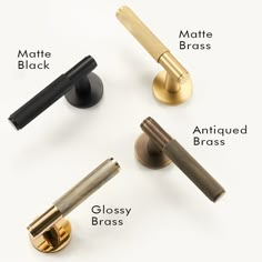 four different types of door handles and knobs