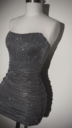 Blair Lurex Corset Mini Dress - Dark Grey – Dressmezee Stary Night Hoco Dress, Silver Dress Ideas, Dress Hoco Short, Birthday Black Dresses, Gray Hoco Dresses, Silver Dress Homecoming, Diamond Homecoming Dress, Short Silver Prom Dresses, Corset Mini Dresses