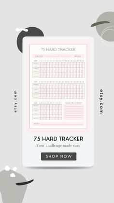 the 75 hard tracker poster is shown with instructions to make it easier for you to use