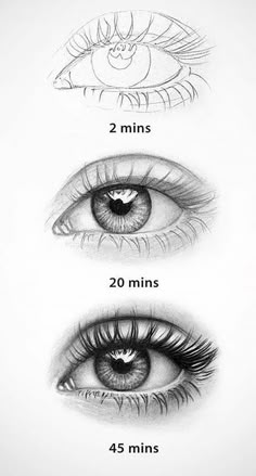 three different types of eyes and their measurements