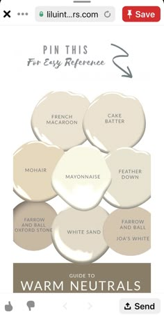 some white paint swatches with the words pin this for easy reference on top and bottom