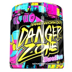 an image of a jar of danger zone powdered drink mix on a white background