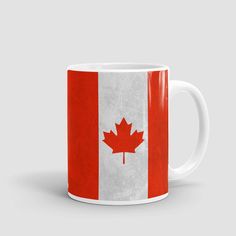 Canadian Flag - Mug - Airportag Logo Mugs, Canadian Flag, First Coffee, Drinking Coffee, The Old Days, But First Coffee, Travel Inspired, Travel Memories, But First