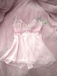 baby pink lace flower embroidered camisole :3 Pink Lace Lingerie Dress, Floral Lace Outfit, Fairy Core Pink Outfits, Pink Lingerielook Aesthetic, Langire Outfit Pink, Pink Fairy Core Outfits, Cute Langerai Outfits, Pink Fairy Aesthetic Outfit, Flower Fairy Aesthetic