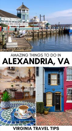 an image of alexandria, va with the words amazing things to do in alexandria on it