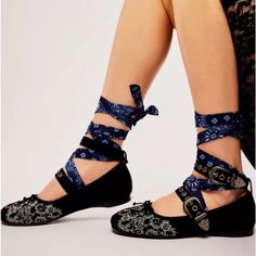 Free People Jeffrey Campbell Ul Two Step Ballet Flat Black Suede Bandana A Collabration With Free People X Understated Leather X Jeffrey Campbell Embroidered White Bandana Stitching With 2 Western Buckles And A Optional Bandana Printed Satin Wrap Ankle Strap New Without Box * Size: 8.5 Retail Price $ 218.00 Jordan Baker, Bandana Colors, White Bandana, Fashion Sketching, Two Step, Western Buckles, Black Ballet Flats, Jeffrey Campbell Shoes, Buy List