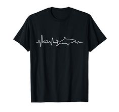 PRICES MAY VARY. Heartbeat shark. Heart rate white shark. For shark fan, shark lover, diver. Lightweight, Classic fit, Double-needle sleeve and bottom hem Shark Heart, Fish Fin, Funny Fish, Shark Gifts, Shark Lover, Shark T Shirt, White Sharks, Fishing Humor, Animal Lovers